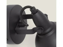 Lámpara de Pared Orientable Aluminio 1 Foco Emer Negro Negro