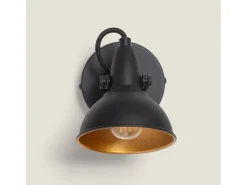 Lámpara de Pared Orientable Aluminio 1 Foco Emer Negro Negro