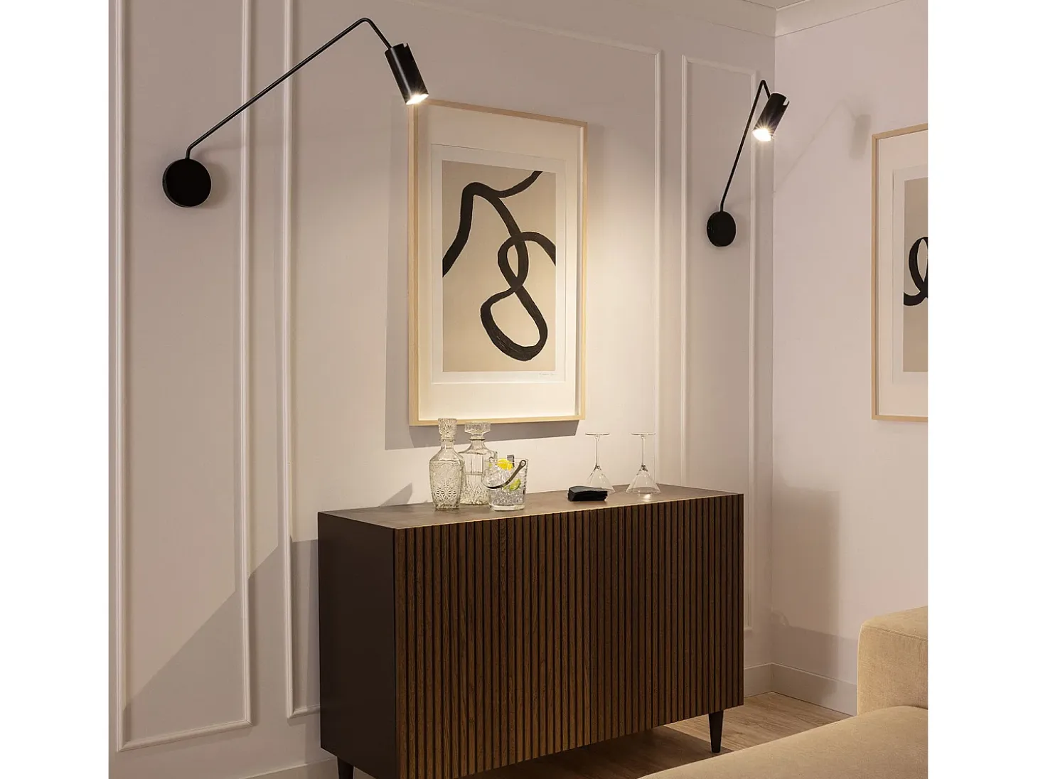 Lámpara de Pared Orientable Metal Magno Negro