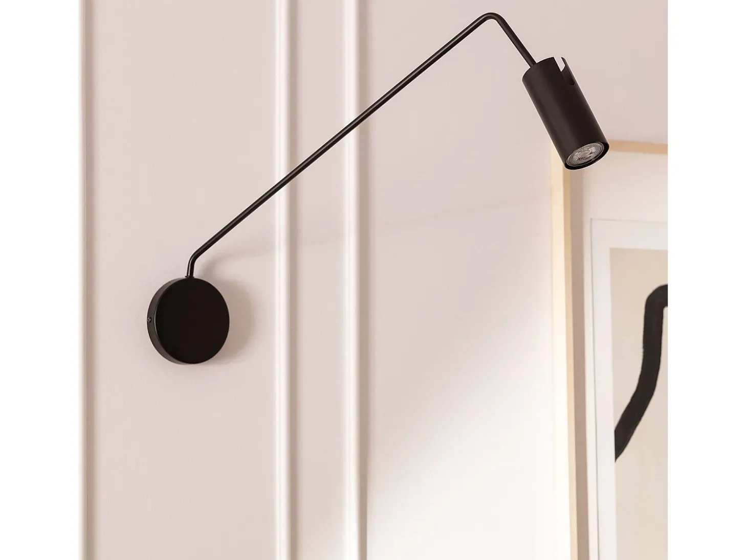 Lámpara de Pared Orientable Metal Magno Negro