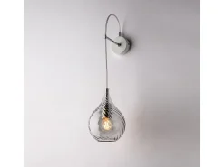 Lámpara de pared Pluvia de hierro con cristal pyrex gris 1 luz .14 P.21 BL264-AP1-GR
