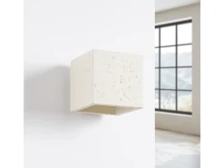 Lámpara de pared Quad industrial de concreto - 1 fuentes luminosas - L.10 x A.10 cm - beige