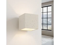 Lámpara de pared Quad industrial de concreto - 1 fuentes luminosas - L.10 x A.10 cm - beige
