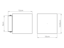 Lámpara de pared Quad industrial de concreto - 1 fuentes luminosas - L.10 x A.10 cm - verde oliva