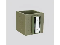 Lámpara de pared Quad industrial de concreto - 1 fuentes luminosas - L.10 x A.10 cm - verde oliva