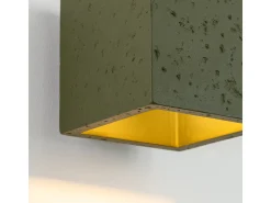 Lámpara de pared Quad industrial de concreto - 1 fuentes luminosas - L.10 x A.10 cm - verde oliva