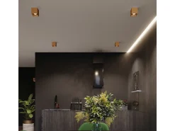 Lámpara De Pared Quad Minimalista De Acero - 1 Fuentes Luminosas - L.10 X A.10 Cm - Dorado