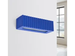 Lámpara de pared Rigata moderno de cerámica - 1 fuentes luminosas - L.34 x A.10 cm - ultramarino