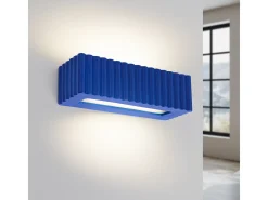 Lámpara de pared Rigata moderno de cerámica - 1 fuentes luminosas - L.34 x A.10 cm - ultramarino