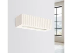 Lámpara de pared Rigata moderno de cerámica - 1 fuentes luminosas - L.34 x A.10 cm - blanco