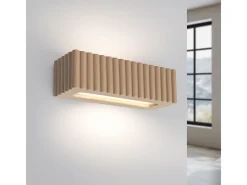 Lámpara de pared Rigata moderno de cerámica - 1 fuentes luminosas - L.34 x A.10 cm - gris pardo