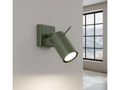 Lámpara De Pared Ring Moderno De Acero - 1 Fuentes Luminosas - L.8 X A.8 Cm - Verde Oliva