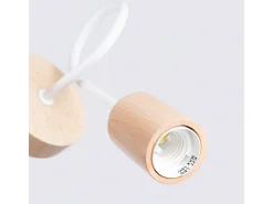 Lámpara de pared Sparkon minimalista de acero/madera - 1 fuentes luminosas 4000K - L.10 x A.24 cm - blanco/madera natural