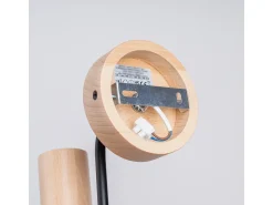 Lámpara De Pared Timbo Desván De Acero/Madera - 1 Fuentes Luminosas - L.8 X A.18,5 Cm - Negro/Madera Natural