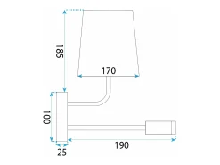 Lámpara De Pared Toolight App1610-2W Black
