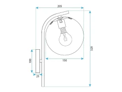 Lámpara De Pared Toolight G103-1W Black White