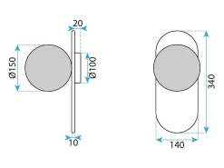 Lámpara De Pared Toolight App1755-1W Black White