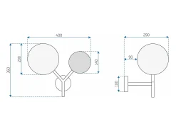 Lámpara De Pared Toolight App1012-2W Gold