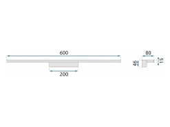 Lámpara De Pared Toolight Led App837-1W Flat 60Cm Gold