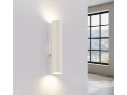 Lámpara de pared Toris desván de acero - 2 fuentes luminosas 4000K - L.6 x A.30 cm - beige