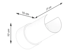 Lámpara de pared Torow minimalista de acero - 1 fuentes luminosas 4000K - L.10 x A.21 cm - blanco
