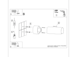 Lámpara de pared Torow minimalista de acero - 1 fuentes luminosas 3000K - L.10 x A.21 cm - blanco