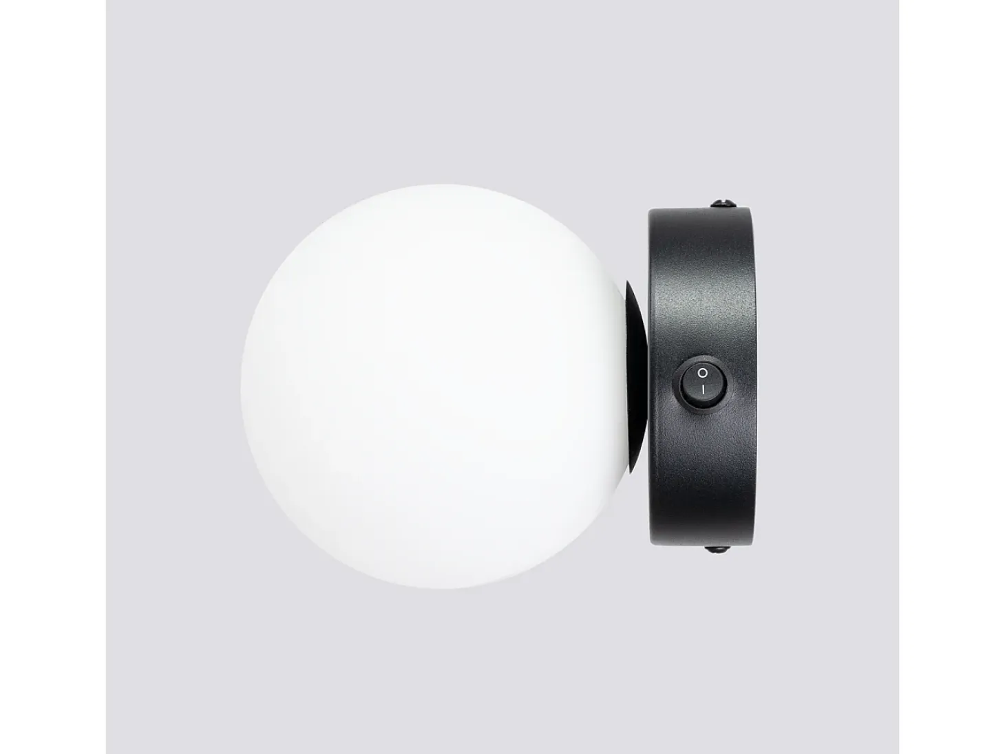 Lámpara De Pared Yoli Moderno De Acero/Vidrio - 1 Fuentes Luminosas - L.12 X A.12 Cm - Negro