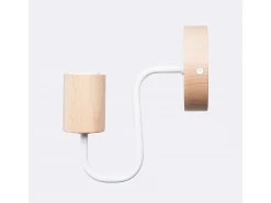 Lámpara de pared Zimbo desván de acero/madera - 1 fuentes luminosas 4000K - L.8 x A.18,5 cm - blanco/madera natural