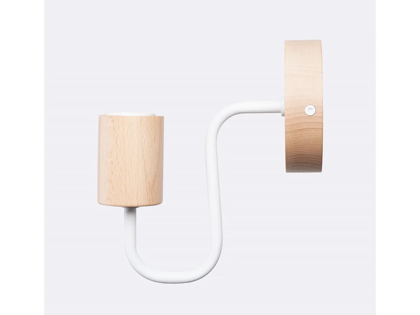 Lámpara de pared Zimbo desván de acero/madera - 1 fuentes luminosas 4000K - L.8 x A.18,5 cm - blanco/madera natural