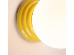 Lámpara de pared Zori minimalista de cerámica/vidrio vidriado - 1 fuentes luminosas - L.12 x A.12 cm - amarillo