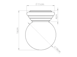 Lámpara de pared Zori minimalista de cerámica/vidrio vidriado - 1 fuentes luminosas - L.12 x A.12 cm - blanco
