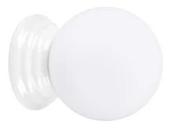 Lámpara de pared Zori minimalista de cerámica/vidrio vidriado - 1 fuentes luminosas - L.12 x A.12 cm - blanco