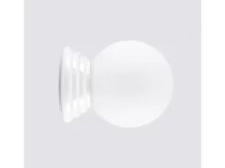 Lámpara de pared Zori minimalista de cerámica/vidrio vidriado - 1 fuentes luminosas - L.12 x A.12 cm - blanco
