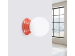 Lámpara de pared Zori minimalista de cerámica/vidrio vidriado - 1 fuentes luminosas - L.12 x A.12 cm - durazno