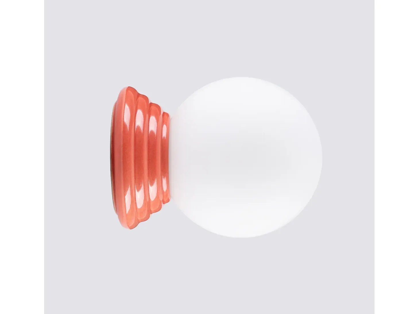 Lámpara de pared Zori minimalista de cerámica/vidrio vidriado - 1 fuentes luminosas - L.12 x A.12 cm - durazno
