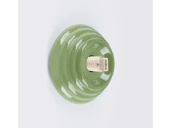 Lámpara de pared Zori minimalista de cerámica/vidrio vidriado - 1 fuentes luminosas - L.12 x A.12 cm - verde oliva