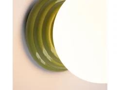 Lámpara de pared Zori minimalista de cerámica/vidrio vidriado - 1 fuentes luminosas - L.12 x A.12 cm - verde oliva