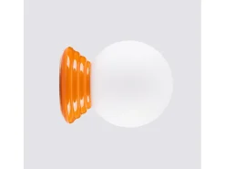 Lámpara de pared Zori minimalista de cerámica/vidrio vidriado - 1 fuentes luminosas - L.12 x A.12 cm - naranja