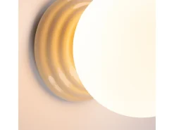 Lámpara de pared Zori minimalista de cerámica/vidrio vidriado - 1 fuentes luminosas - L.12 x A.12 cm - beige