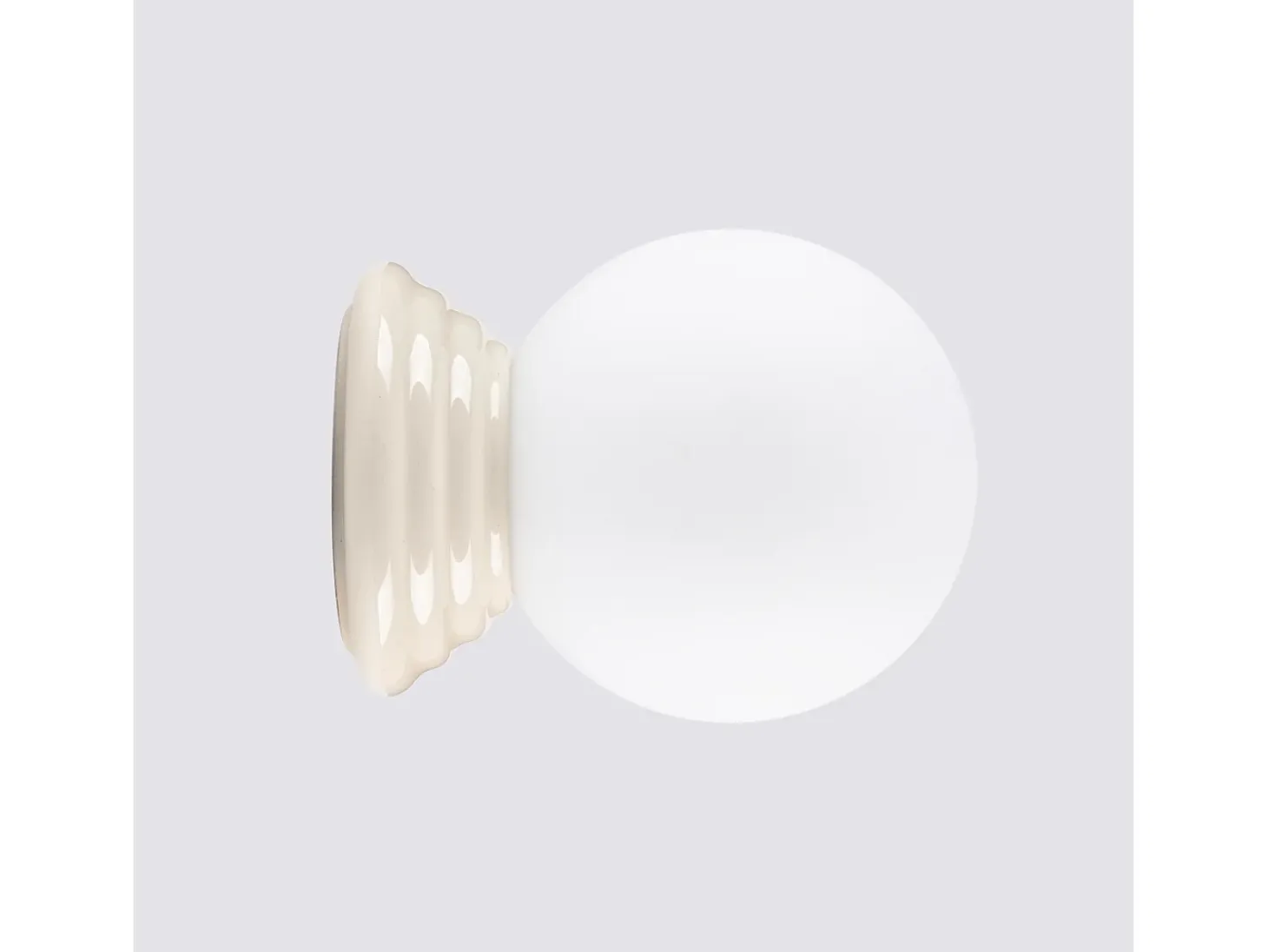 Lámpara de pared Zori minimalista de cerámica/vidrio vidriado - 1 fuentes luminosas - L.12 x A.12 cm - beige