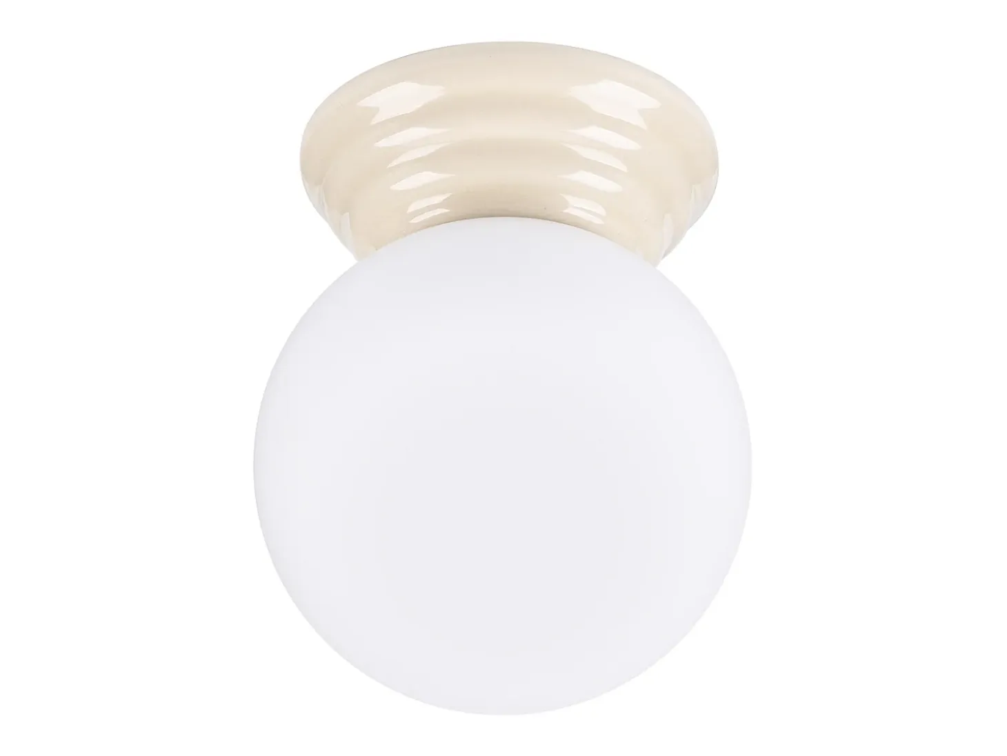 Lámpara de pared Zori minimalista de cerámica/vidrio vidriado - 1 fuentes luminosas - L.12 x A.12 cm - beige