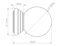 Lámpara de pared Zori minimalista de cerámica/vidrio vidriado - 1 fuentes luminosas - L.12 x A.12 cm - beige