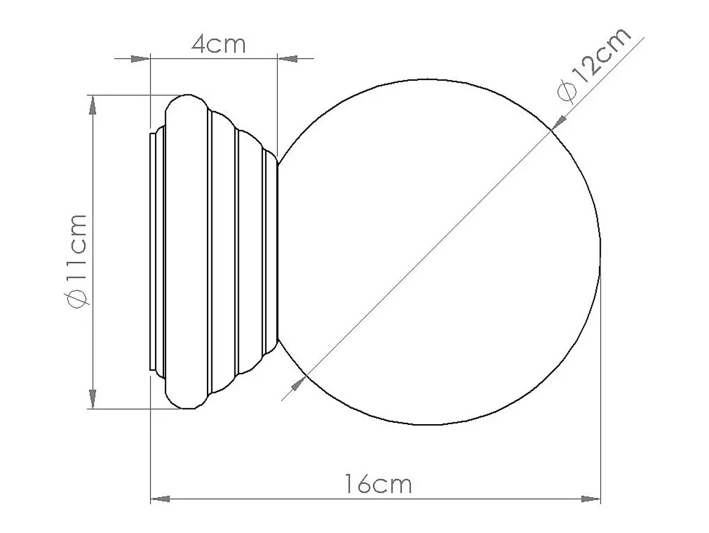 Lámpara de pared Zori minimalista de cerámica/vidrio vidriado - 1 fuentes luminosas - L.12 x A.12 cm - beige