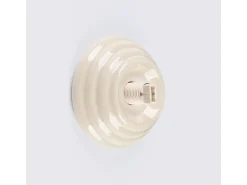 Lámpara de pared Zori minimalista de cerámica/vidrio vidriado - 1 fuentes luminosas - L.12 x A.12 cm - beige