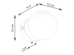 Lámpara de pared Zynfi moderno de acero/vidrio - 1 fuentes luminosas 4000K - L.12 x A.12 cm - negro