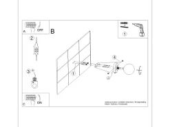 Lámpara de pared Zynfi moderno de acero/vidrio - 1 fuentes luminosas 4000K - L.12 x A.12 cm - negro