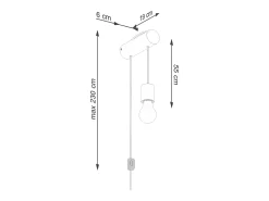 Lámpara de pared Zynto desván de madera - 1 fuentes luminosas 3000K - L.6 x A.55 cm - madera natural/blanco/negro