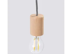 Lámpara de pared Zynto desván de madera - 1 fuentes luminosas 3000K - L.6 x A.55 cm - madera natural/blanco/negro