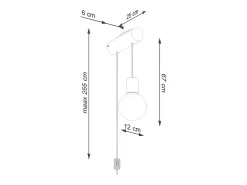 Lámpara de pared Zynto desván de madera/vidrio - 1 fuentes luminosas 3000K - L.6 x A.67 cm - madera natural/blanco/negro