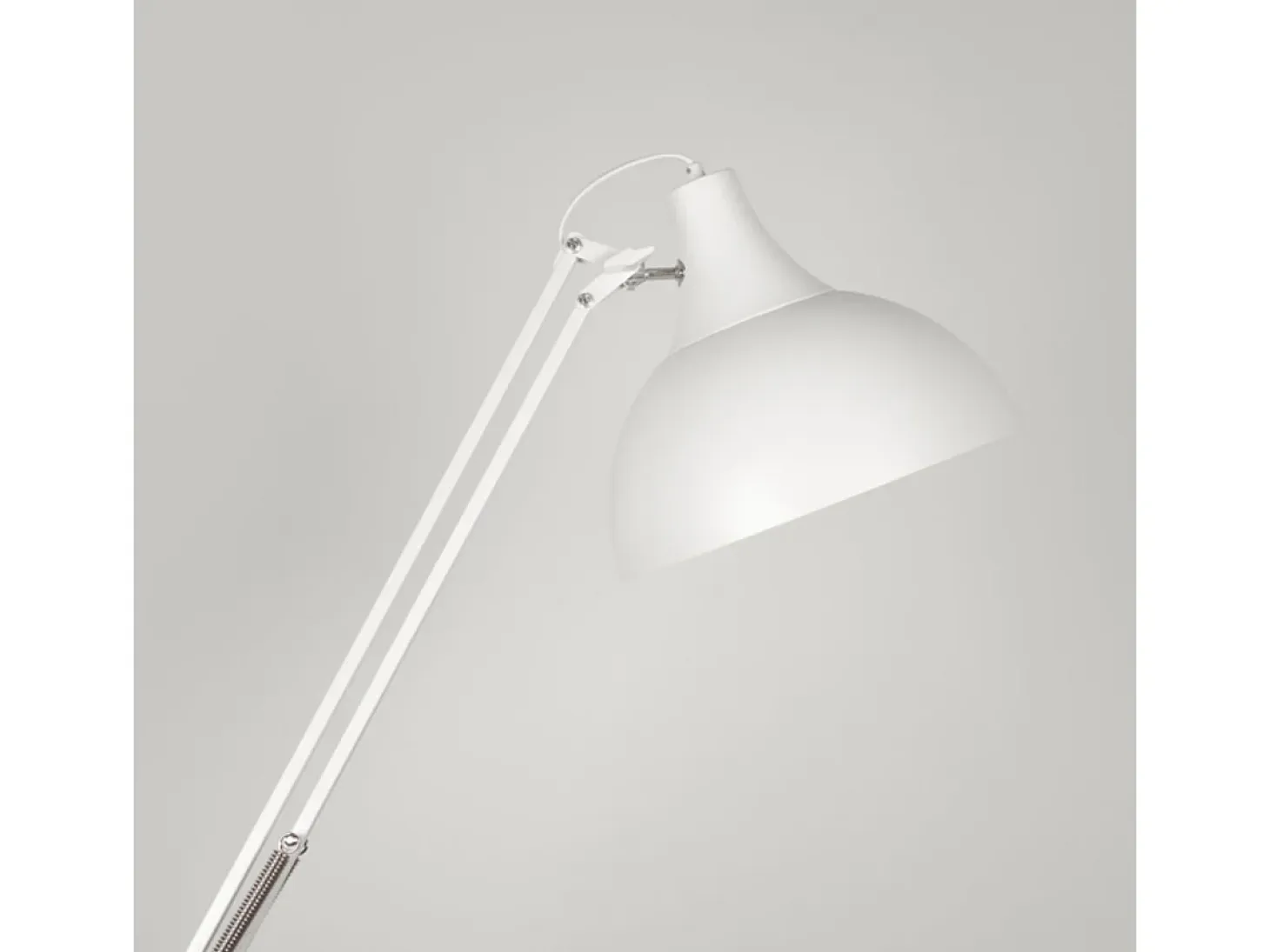 Lámpara de pie Antigona Lumit articulada con altura ajustable blanco Ø30 cm